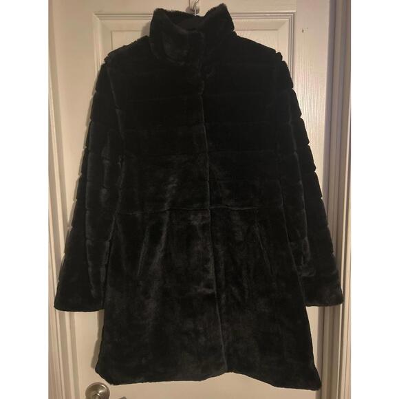 Ci Sono by Cavalini Black Faux Fur Jacket Women’s Sz Medium - Picture 1 of 7